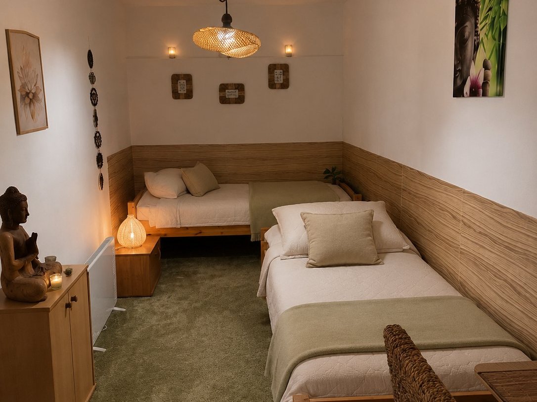 Pokoj Zen — dvě jednolůžka, Buddha, lotos a čakry